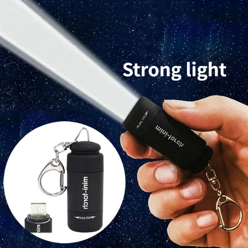LINTERNA LLAVERO DE BOLSILLO IMPERMEABLE - MINI LED RECARGABLE USB PARA CAMPING, SENDERISMO Y EXTERIOR