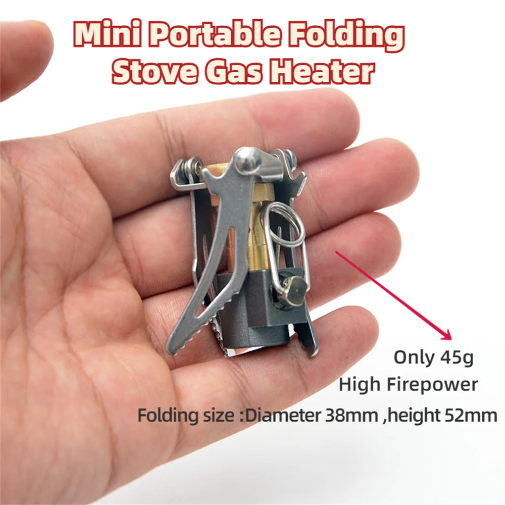 HORNILLO DE GAS PLEGABLE PARA CAMPING - QUEMADOR PORTÁTIL MINI DE SUPERVIVENCIA PARA PICNIC Y COCINA AL AIRE LIBRE
