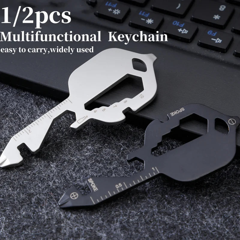 LLAVERO MULTIHERRAMIENTA MINI 13 EN 1 DE ACERO INOXIDABLE - DESTORNILLADOR, ABREBOTELLAS Y HERRAMIENTA DE REPARACIÓN PORTÁTIL