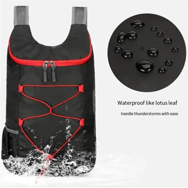 MOCHILA PLEGABLE MULTIFUNCIONAL PARA EXTERIOR - LIGERA, IMPERMEABLE DE NYLON PARA CAMPING, SENDERISMO Y VIAJE