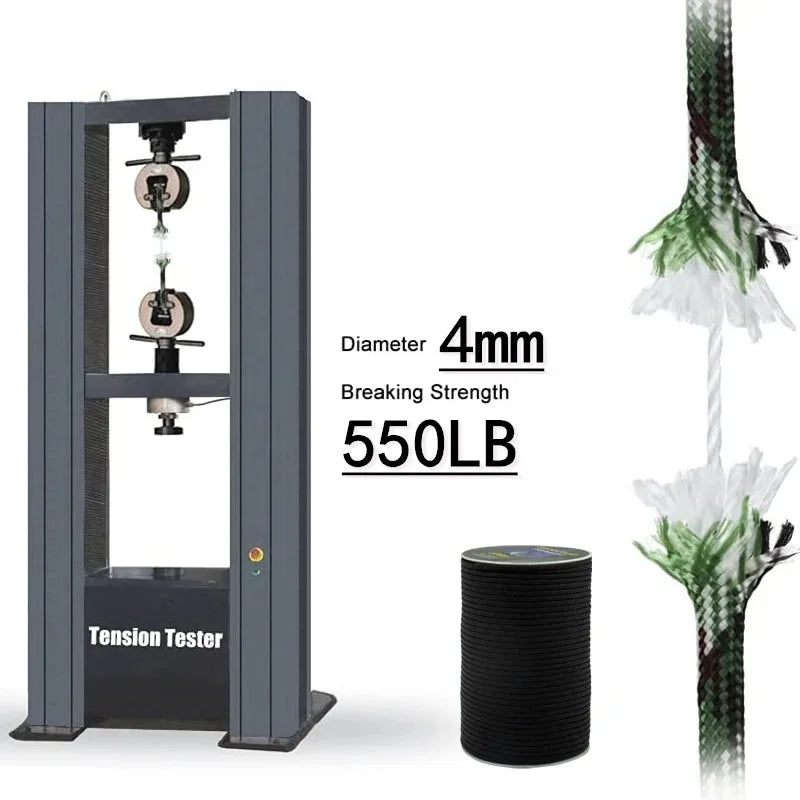 CUERDA PARACORD 550 — 7 NÚCLEOS | 4mm | CAMPING, SENDERISMO Y SUPERVIVENCIA