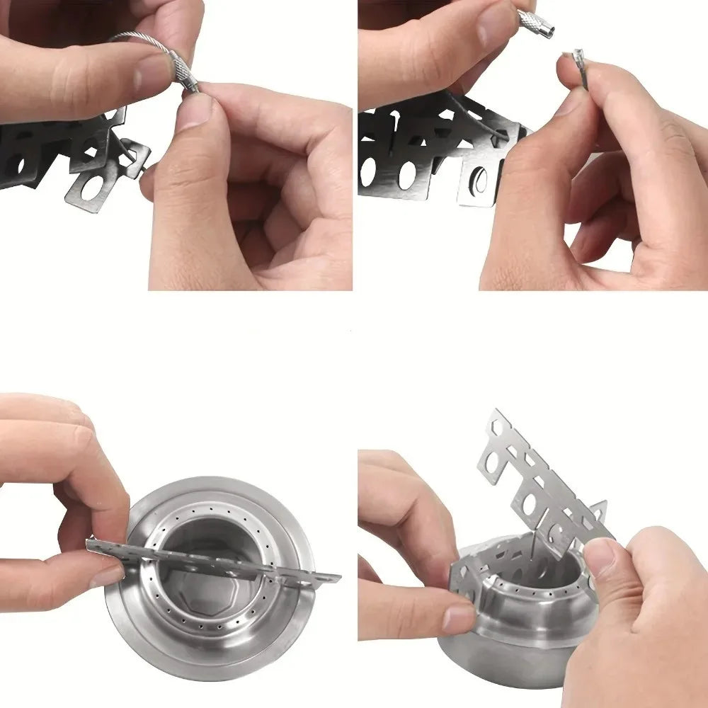 HORNILLO DE ALCOHOL PORTÁTIL MINI DE ALEACIÓN DE ALUMINIO CON TAPA - COCINA DE CAMPING, SENDERISMO Y MOCHILERO AL AIRE LIBRE