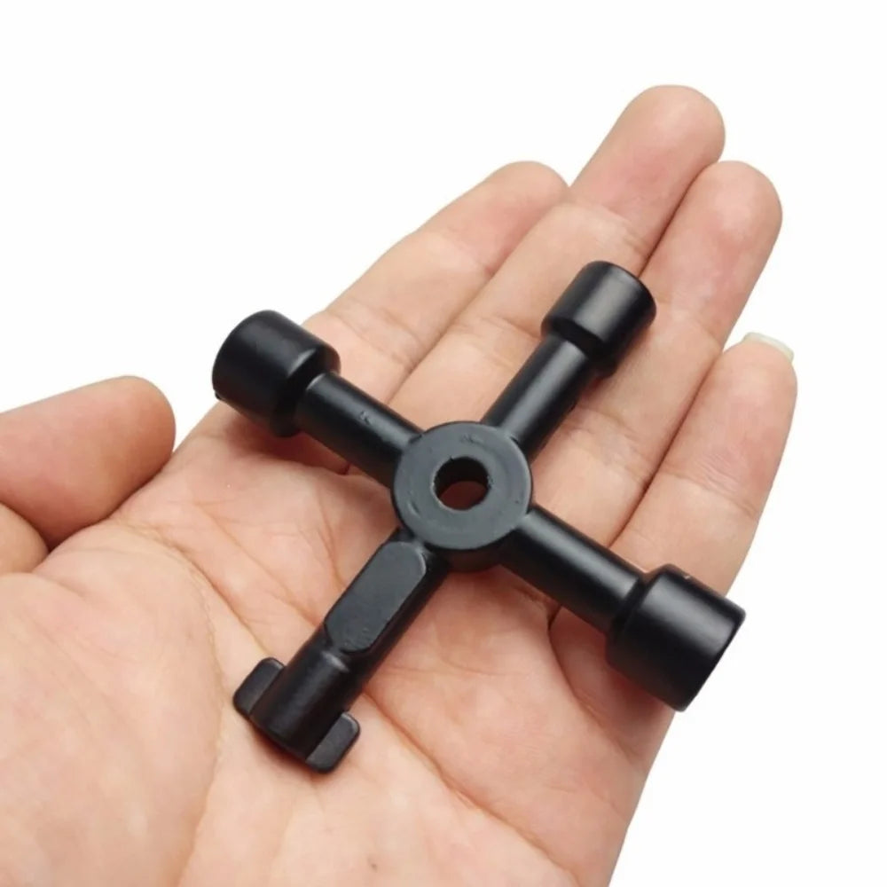 LLAVE CRUZADA MULTIFUNCIÓN 4 EN 1 PARA ELECTRICISTA Y FONTANERO - LLAVE UNIVERSAL CUADRADA Y TRIANGULAR PARA GAS, RADIADOR Y TREN