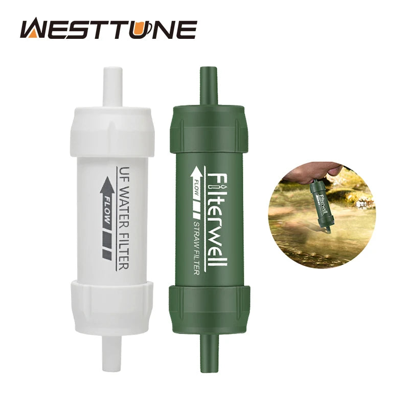 FILTRO DE AGUA MINI PORTÁTIL WESTTUNE - PAJITA PURIFICADORA PARA CAMPING, SENDERISMO Y EMERGENCIAS DE SUPERVIVENCIA