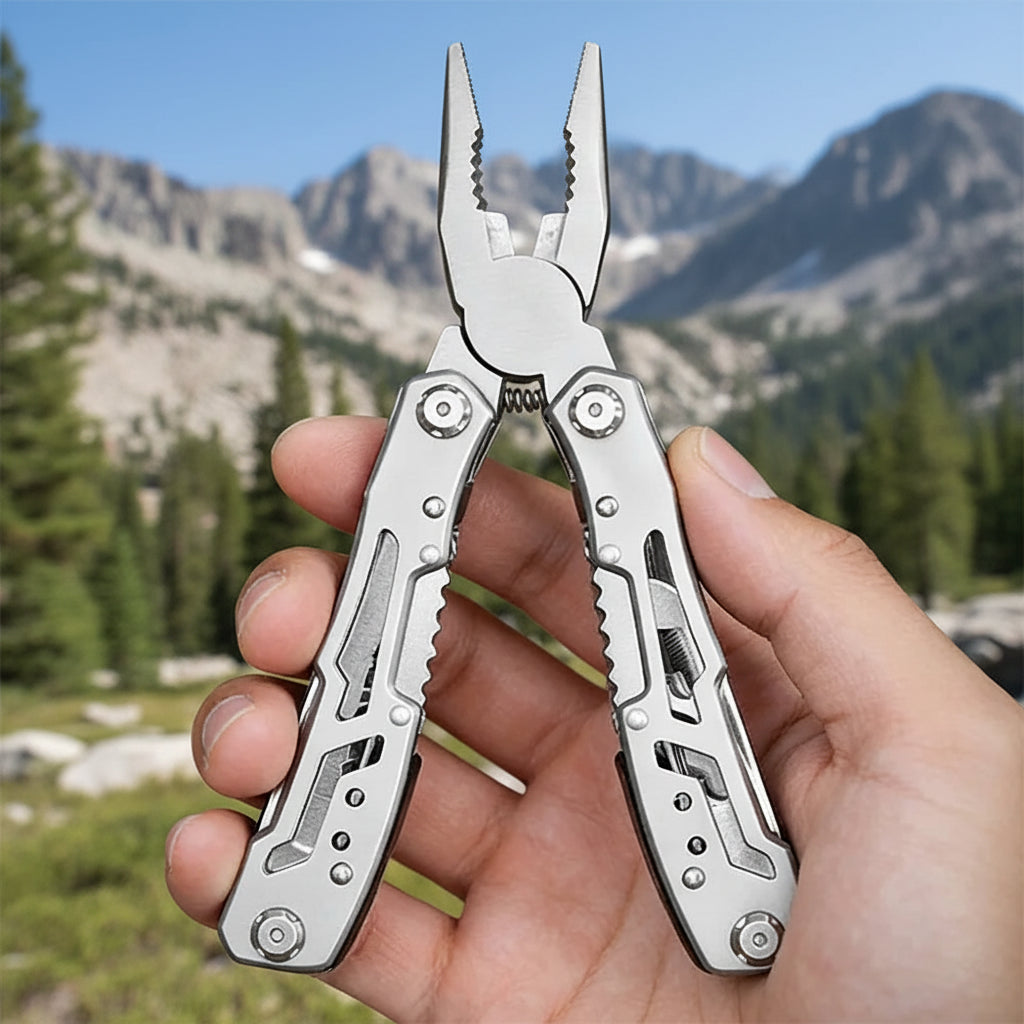 MULTIHERRAMIENTA 14 EN 1 ALICATES PORTÁTILES DE ACERO INOXIDABLE PLEGABLES PARA CAMPING, SENDERISMO, CAZA Y EMERGENCIA AL AIRE LIBRE