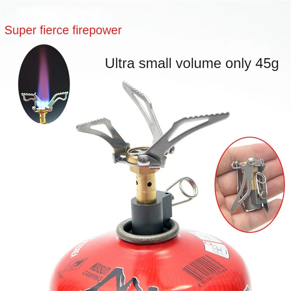 HORNILLO DE GAS PLEGABLE PARA CAMPING - QUEMADOR PORTÁTIL MINI DE SUPERVIVENCIA PARA PICNIC Y COCINA AL AIRE LIBRE