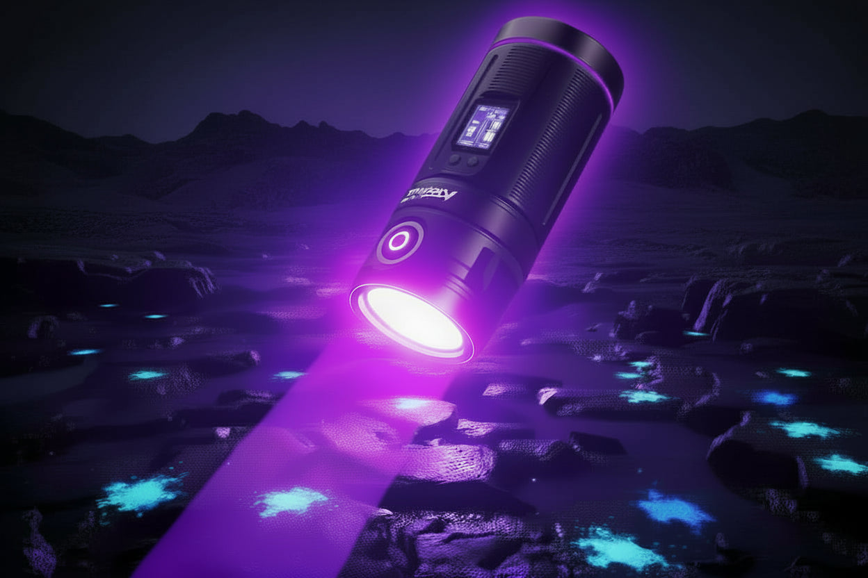 LINTERNA POTENTE ULTRAVIOLETA UV 365nm / AloneFire SV140 | 200W Luz Negra Recargable USB | 4×18650