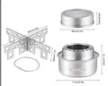 HORNILLO DE ALCOHOL PORTÁTIL MINI DE ALEACIÓN DE ALUMINIO CON TAPA - COCINA DE CAMPING, SENDERISMO Y MOCHILERO AL AIRE LIBRE