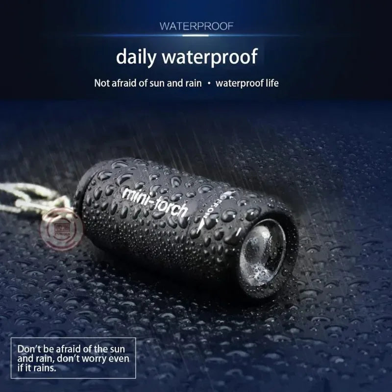 LINTERNA LLAVERO DE BOLSILLO IMPERMEABLE - MINI LED RECARGABLE USB PARA CAMPING, SENDERISMO Y EXTERIOR