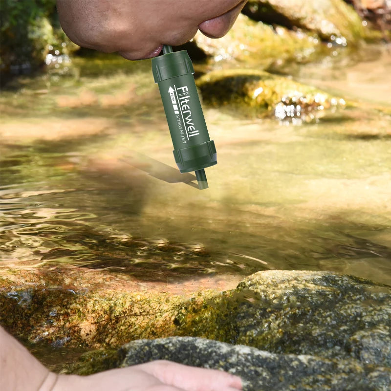 FILTRO DE AGUA MINI PORTÁTIL WESTTUNE - PAJITA PURIFICADORA PARA CAMPING, SENDERISMO Y EMERGENCIAS DE SUPERVIVENCIA