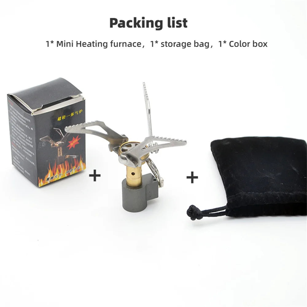 HORNILLO DE GAS PLEGABLE PARA CAMPING - QUEMADOR PORTÁTIL MINI DE SUPERVIVENCIA PARA PICNIC Y COCINA AL AIRE LIBRE